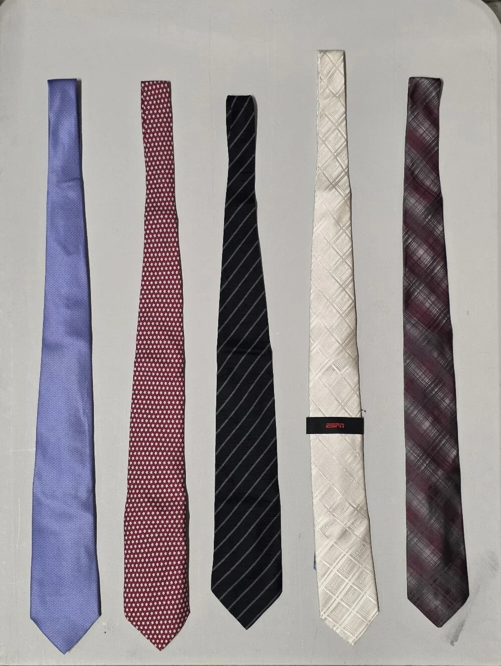 Mixed Brands Men's Silk Tie Set Lot of 5, Multicolor Mixed Patterns,